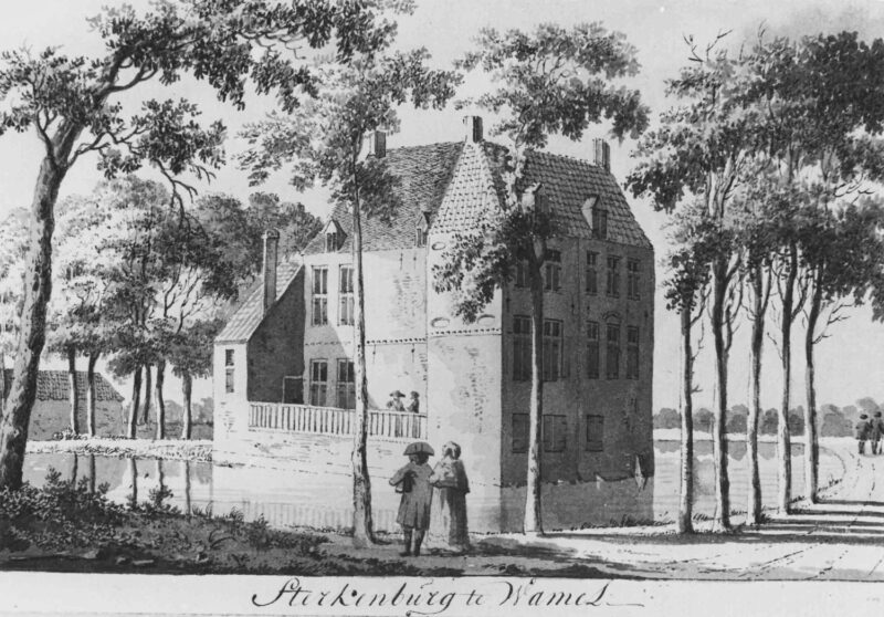Het verdwenen Huis Sterkenburg te Wamel omstreeks 1786 (beeld: Wikipedia)